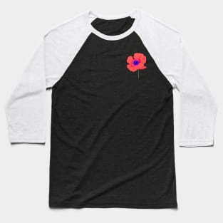 Digital Colored Poppy Flower Sketch Pocket Version (MD23Mrl003) Baseball T-Shirt